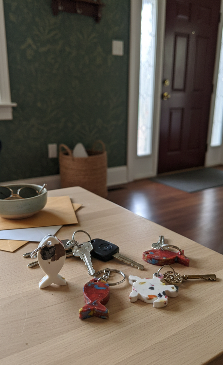 4 Portes-Clés 100% plastique recyclé