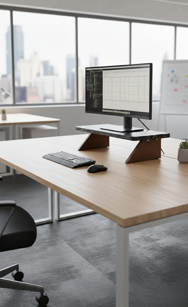 Réhausseur d'écran ergonomique et circulaire